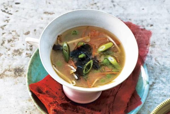 miso soup and fresh vegetables