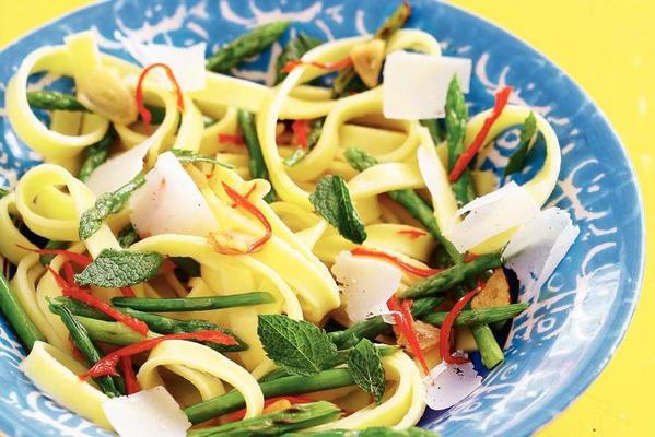 tagliatelle with asparagus tips