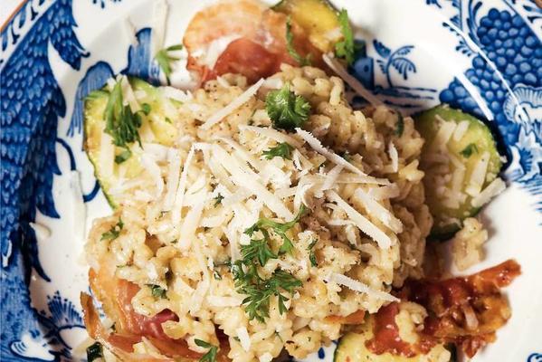 risotto with bacon and zucchini