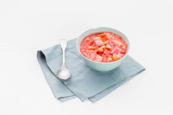spicy rhubarb compote with strawberries