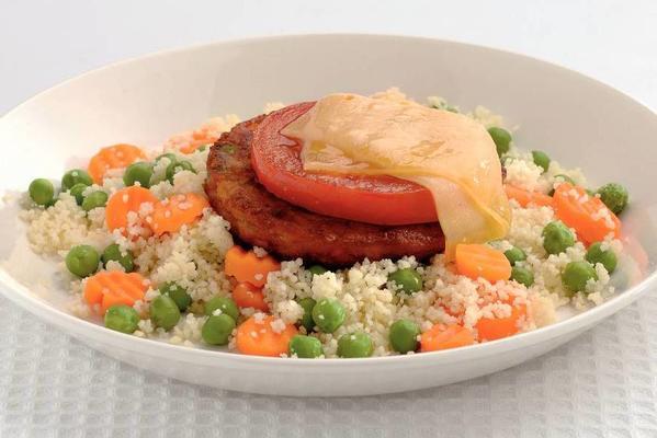 vegetable burger with couscous