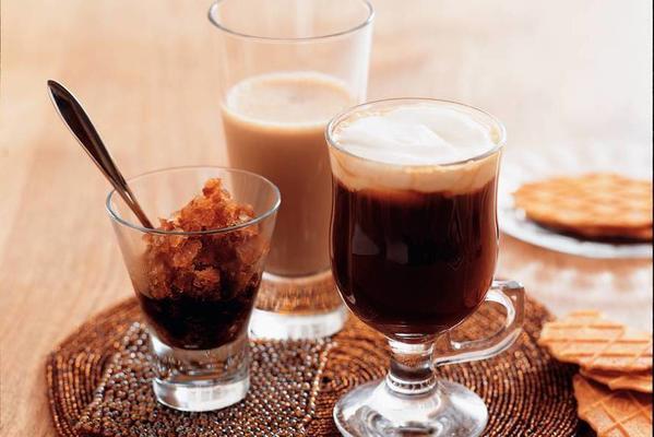 coffee cooking: irish coffee, coffee granita and mocha milk
