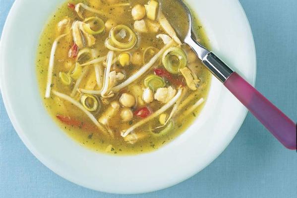 noodle soup with chickpeas