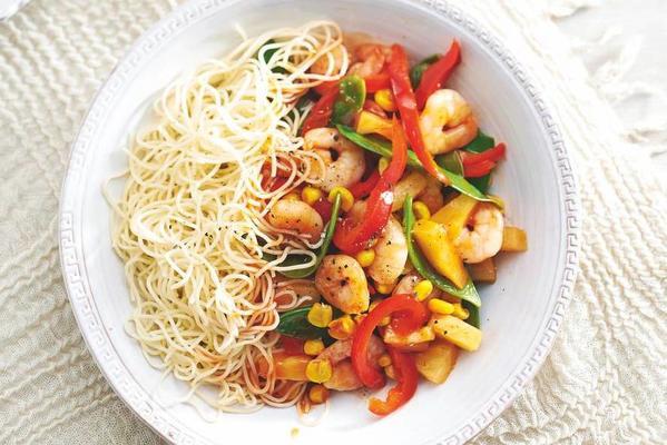 noodles with sweet-and-sour prawns