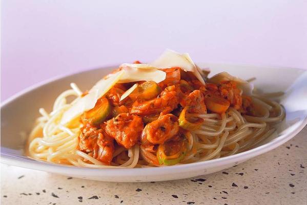 spaghetti with salmon sauce