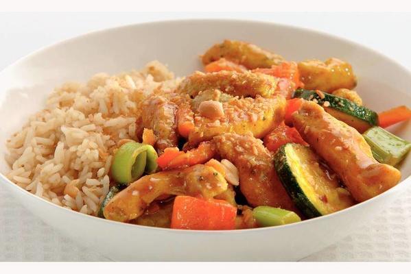 curry chicken with sweet soy rice