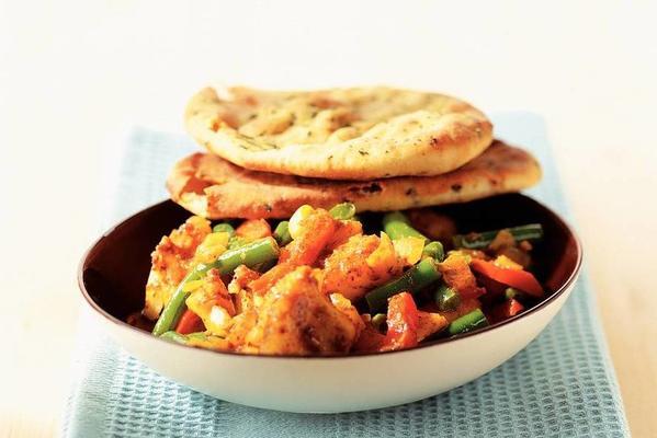 naan bread with fish curry