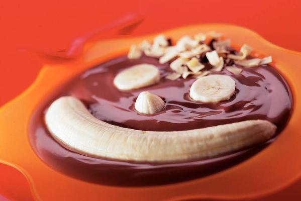 chocolate pastry with banana