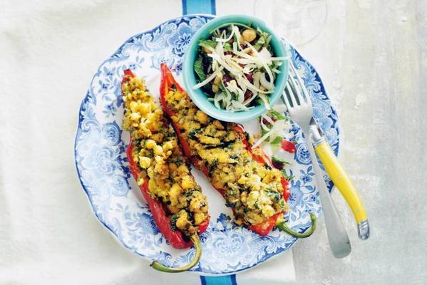 stuffed sweet pointed peppers with spitskola salad