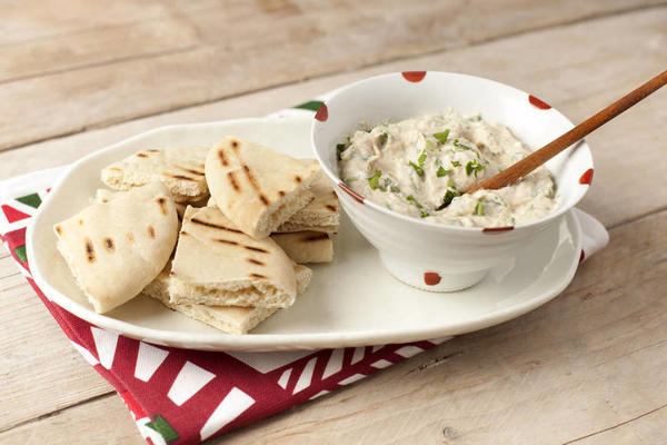 roasted aubergine dip with goat's cheese