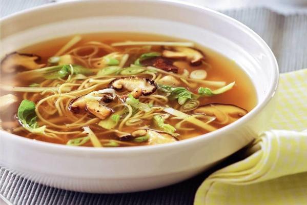 oriental noodle soup with shiitake