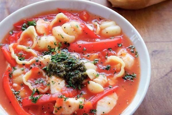 tomato soup with pangasius fillet