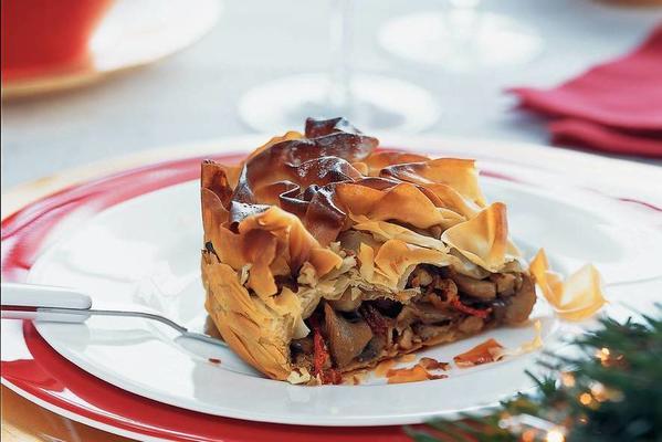 oyster mushroom strudel with nuts