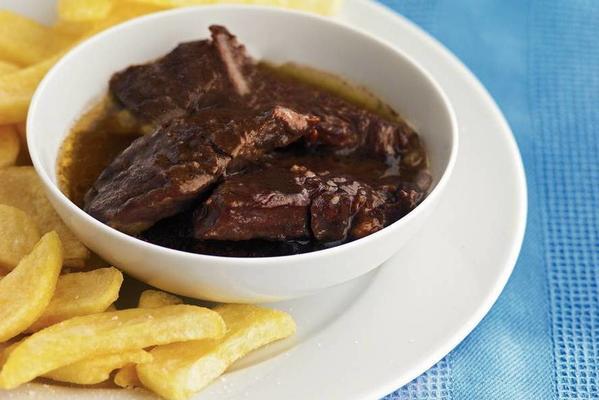 simmer meat with French fries