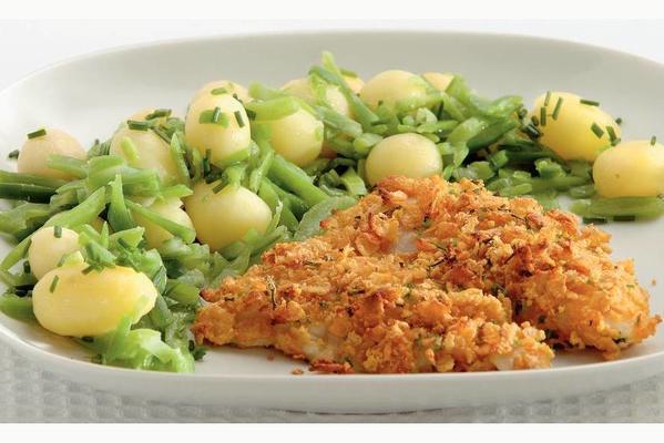 crispy fish fillet with chive bolls
