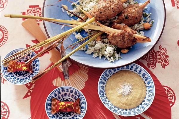 sereh skewers with coconut curry