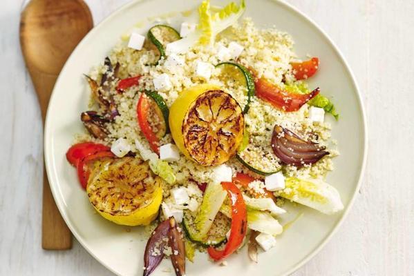 couscous salad with grilled lemon