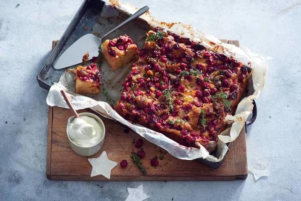 plate pie with apple and cranberries