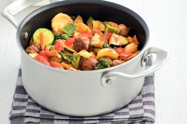 ratatouille with beef sausages