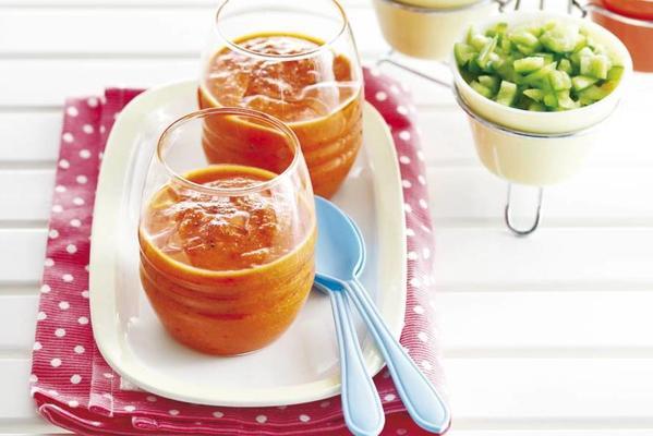 gazpacho with grilled peppers