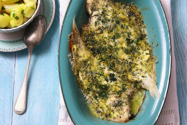 North Sea sole with herbs from the oven