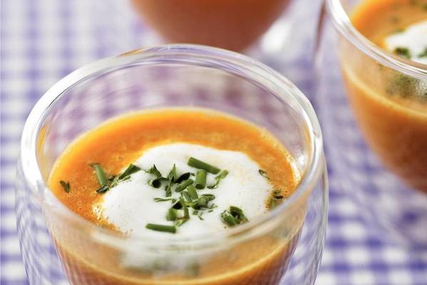 tomato cappuccino with spring herbs