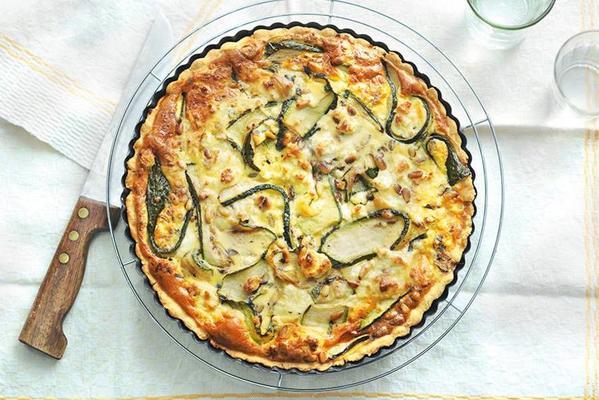 zucchini goat cheese quiche with mint