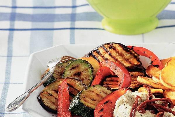grilled vegetables with soft tofu cream