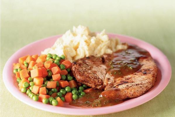 chops with herb gravy