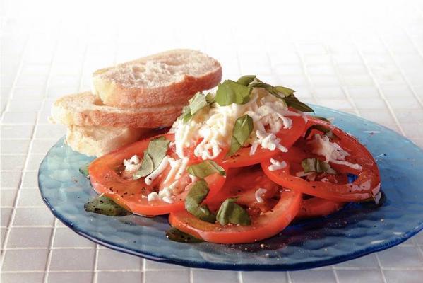 fresh tomato salad with basil oil