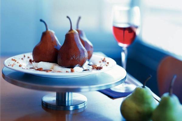 pears in espresso syrup with mascarpone