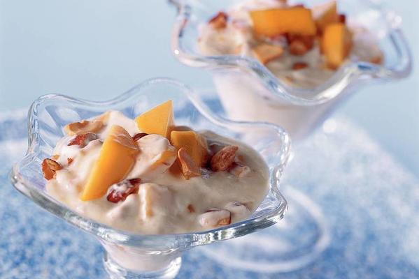 cottage cheese with mango and nuts