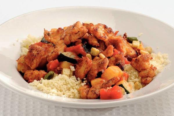 couscous with chicken kebab