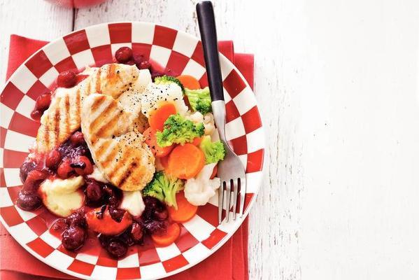 grilled turkey breast with cranberry sauce