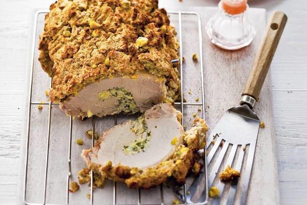 roulade with pistachio crust