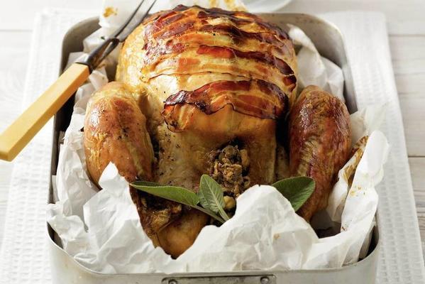 turkey with apple filling and cider gravy