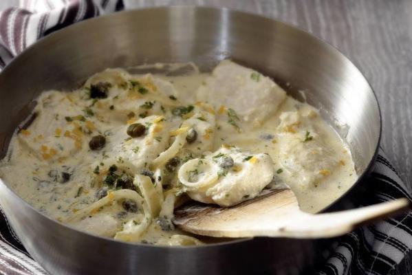 fish with capers and crème fraîche