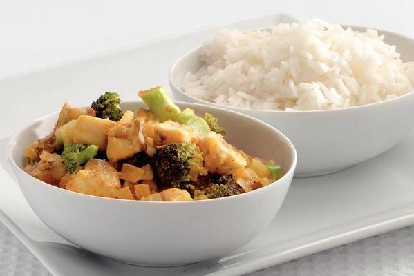 fast indian fish curry with broccoli