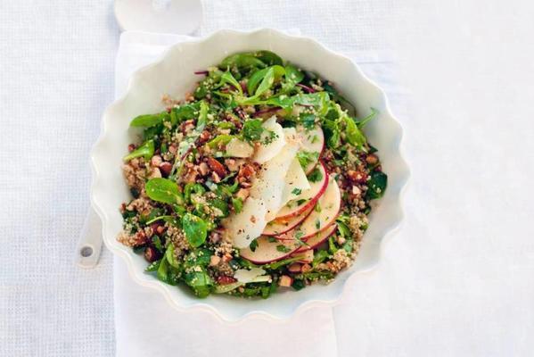 quinoa salad with fresh sweet apple and manchego