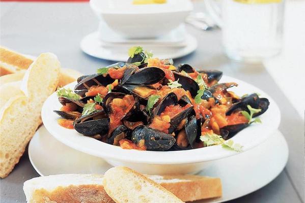 mussels in moroccan tomato sauce
