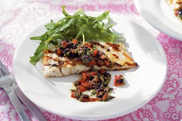 grilled tilapia with basil dressing