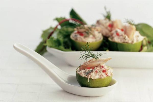 stuffed limes with mackerel mousse