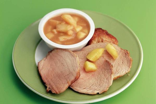 porkery dish with apple sauce