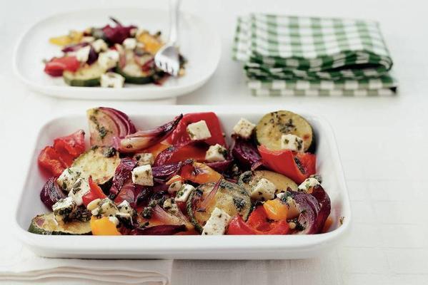 salad of grilled vegetables with mozzarella