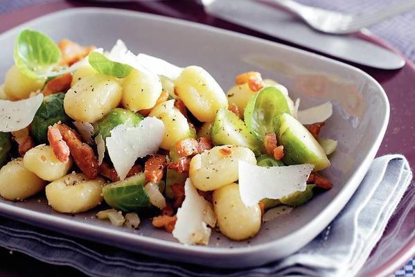 gnocchi with sprouts and bacon