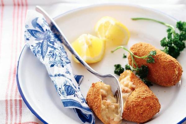shrimp croquettes with fried parsley