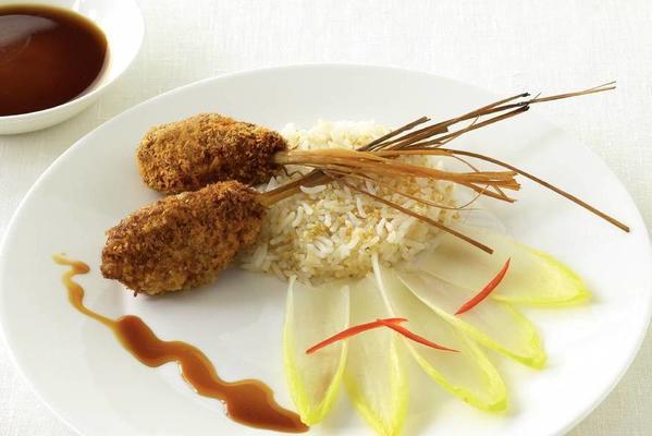 tonkatsu with sesame rice and chicory from steven fountain