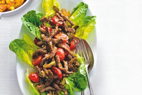 texmex beef strips with baby cream