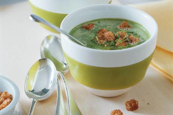 spinach soup with croutons
