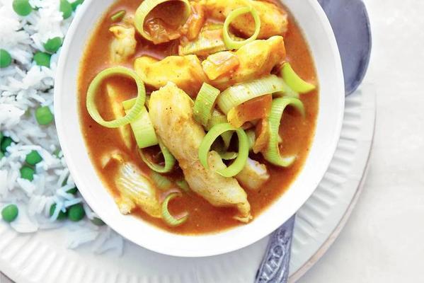 Indian curry with pangasius fillet